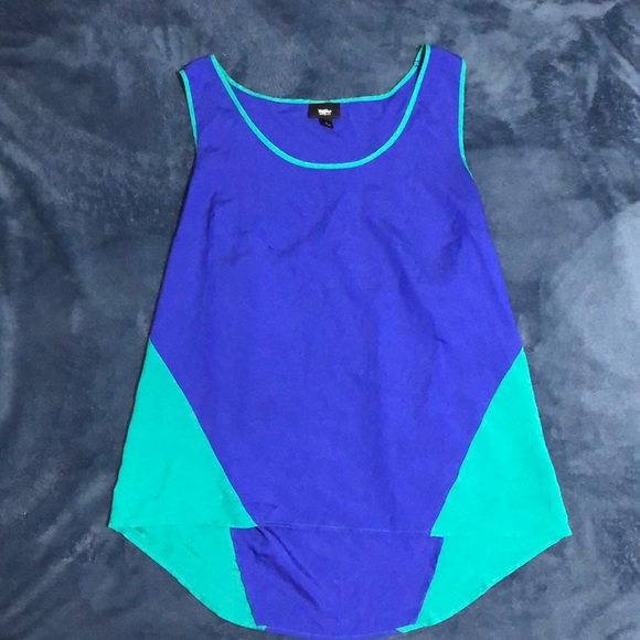 Blue and Green Mossimo sleeveless blouse - Picture 1 of 5